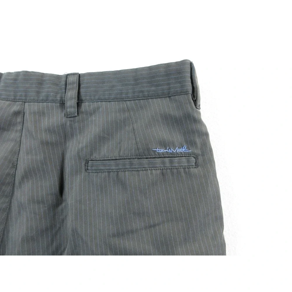 Travis Mathew Shorts Mens 36 Gray‎ Pinstripe Chino Golf Performance Casual